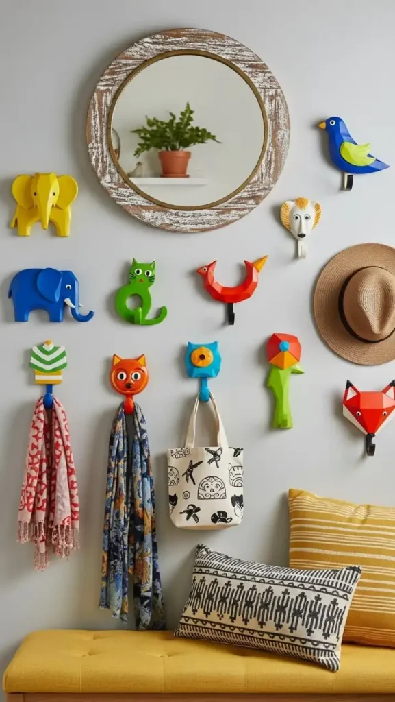 20 Creative Storage Ideas for Funky Home Decor to Make Your Home Bold & Organized 9 Wall Hooks in Funky Shapes