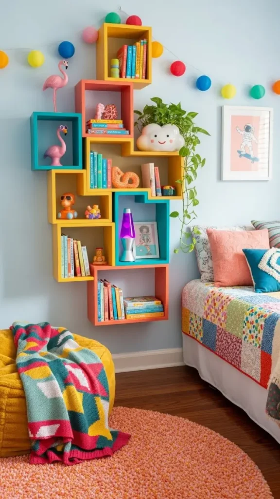 20 Funky Home Decor Bedroom | Creative Ideas to Brighten Your Sleep Space 10 Funky Shelf Arrangements