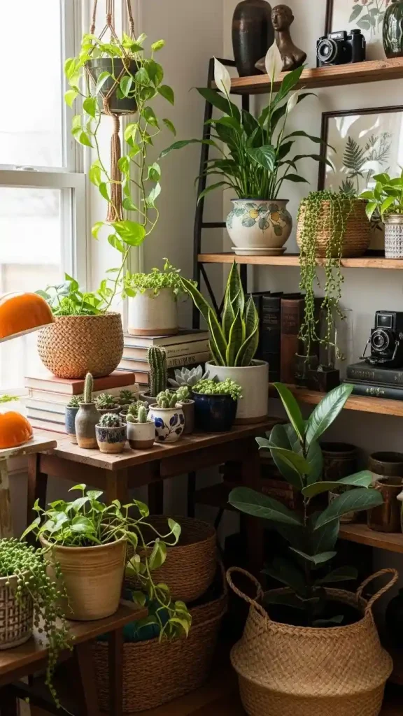 25 Thrifted Home Decor Aesthetic | Stylish & Budget-Friendly Ideas 10 Indoor Plant Styling