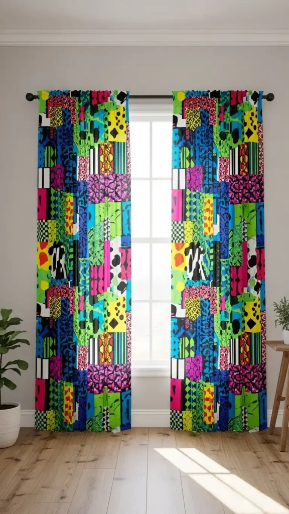 23 Unconventional Decor Combinations for Funky Home Decor to Create Bold and Stunning Interiors 10 Patterned Curtains with Plain Walls