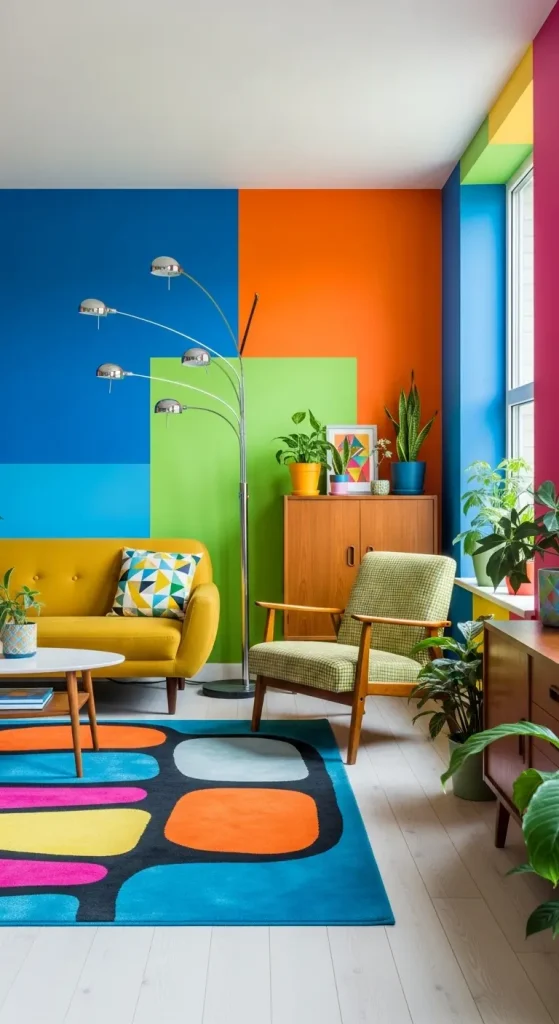 21 Quirky Home Decor Living Room Creative Ideas for a Unique & Stylish Space 2 Bold Color Blocking Walls