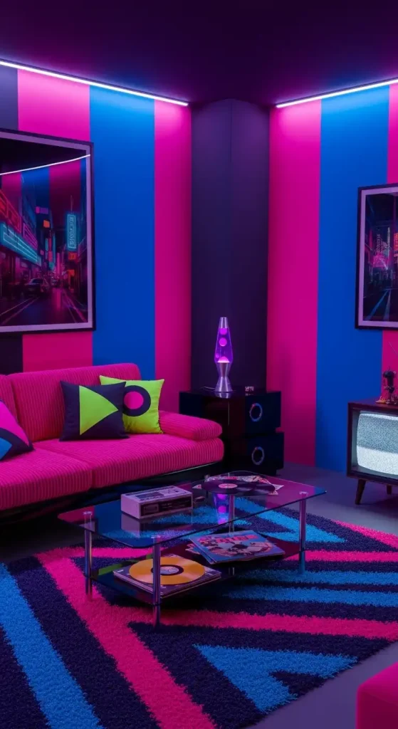 20 80s Aesthetic Home Decor | Retro & Vibrant Ideas 2 Bold Color Palettes