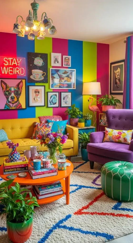 21 Quirky Home Decor Inspiration Interior Design | Bold & Creative 2 Bold & Unexpected Color Palettes
