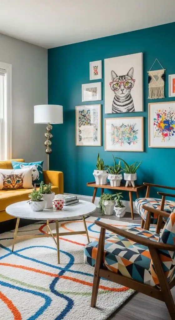 19 Unique Quirky Home Decor Ideas to Elevate Your Space 2 Statement Accent Walls with Bold Colors