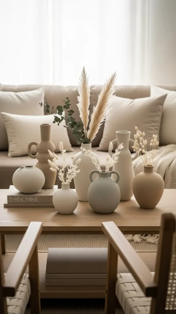 21 Neutral Aesthetic Home Decor | Serene & Stylish Ideas 11 Ceramic or Stone Vases