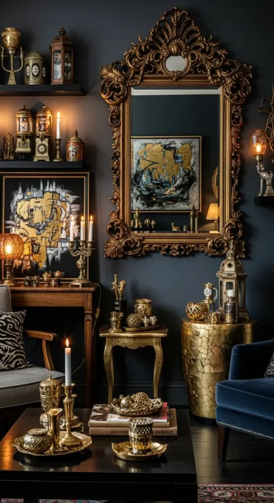 21 Dark Quirky Home Decor | Ideas for a Mysterious & Stylish Home 11 Metallic Accents