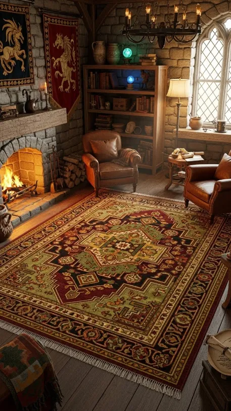 21 LOTR Aesthetic Home Decor | Magical Ideas Inspired by Middle-Earth 11 10. Vintage Rugs with Fantasy Patterns