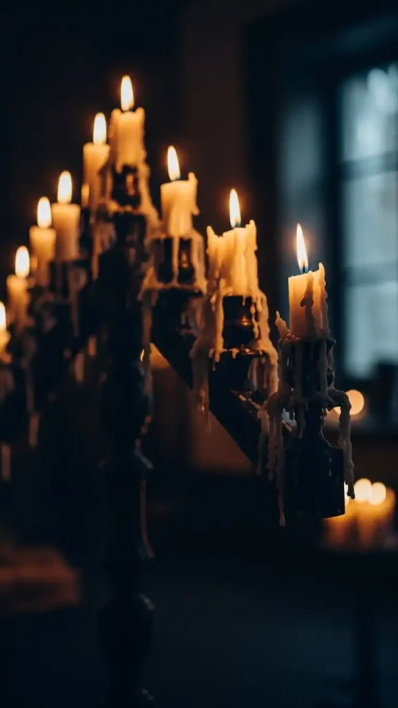 22 Romantic Gothic Home Decor| Dark, Elegant & Moody Ideas 12 Black Taper Candles