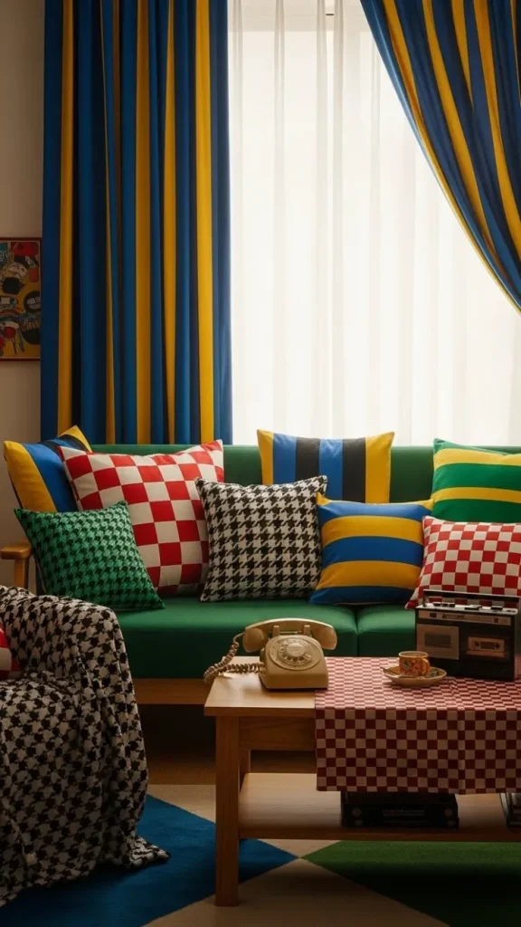 21 90s Aesthetic Home Decor | Retro & Nostalgic Ideas 12 Checkered & Striped Textiles