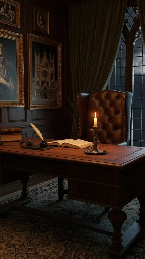 23 Dark Gothic Home Decor | Moody Elegance for Timeless Spaces 12 Gothic Home Office or Study