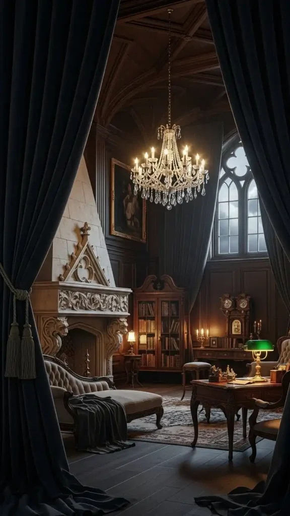 20 Traditional Gothic Home Decor | Timeless Elegance for Classic Homes 12 Heavy Draped Curtains