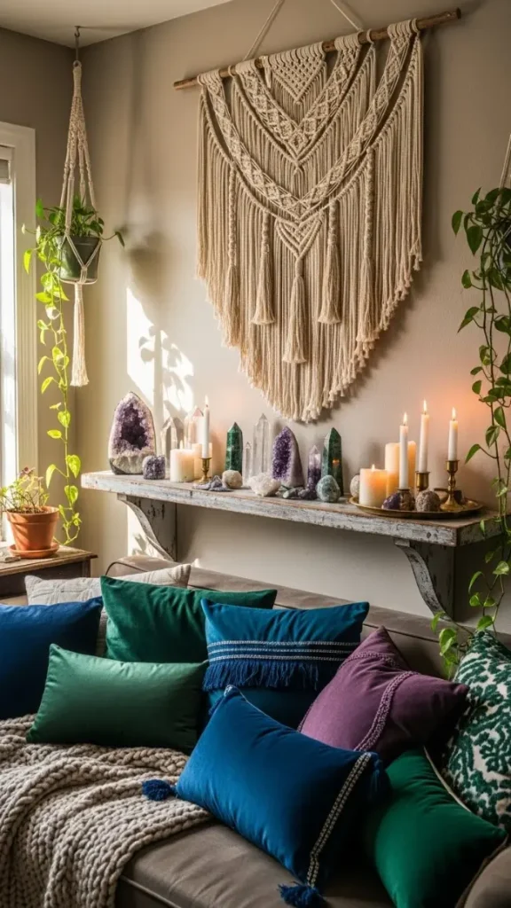 21 Practical Magic Aesthetic Home Decor | Enchanting Ideas for Mystical Spaces 12 Macramé and Boho Wall Hangings