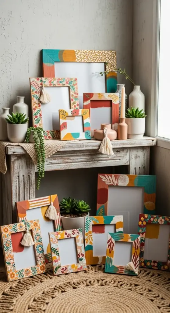 21 Aesthetic Home Decor Ideas Handmade | Unique DIY Inspirations 12 Painted Wooden Frames