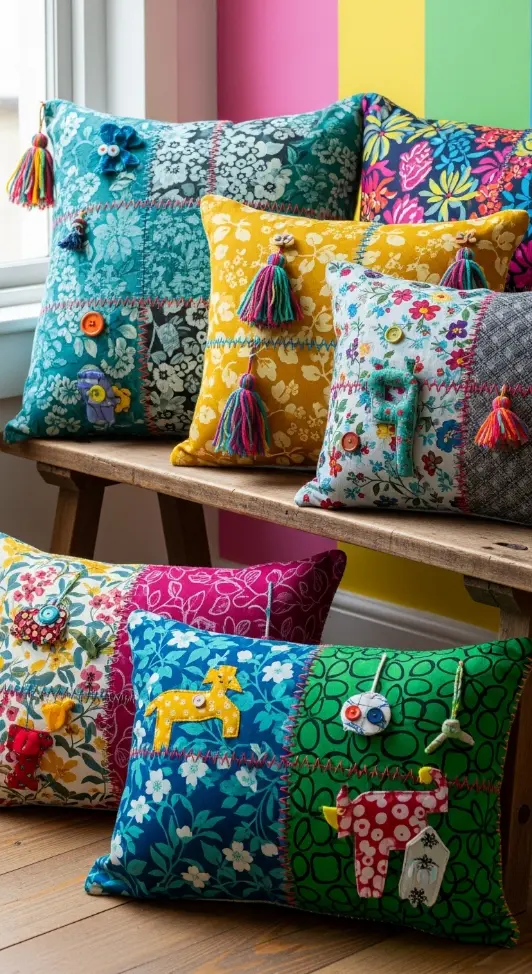 23 Quirky Home Decor Upcycling Funky Junk Interiors | Creative Ideas 12 Upcycled Fabric Cushion Covers