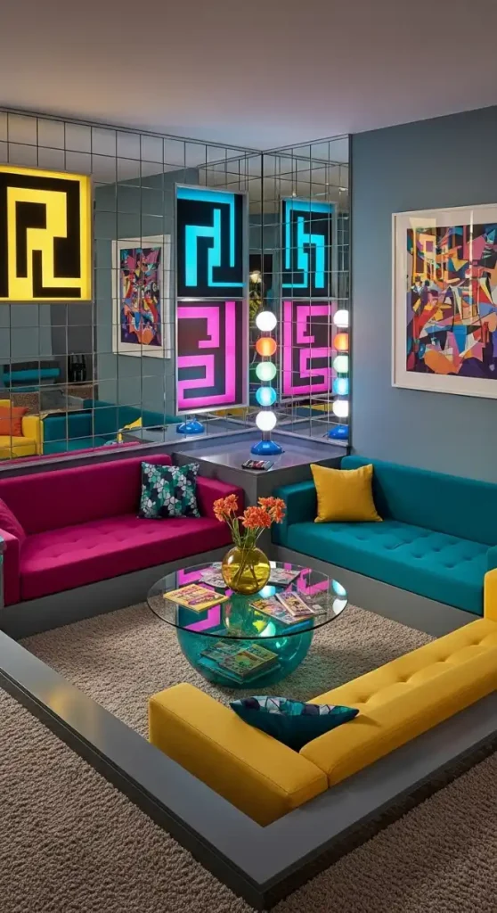 20 80s Aesthetic Home Decor | Retro & Vibrant Ideas 12 Wall Mirrors & Panels