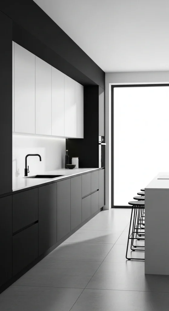 23 Black and White Aesthetic Home Decor | Minimal & Chic Ideas 13 Monochrome Kitchens