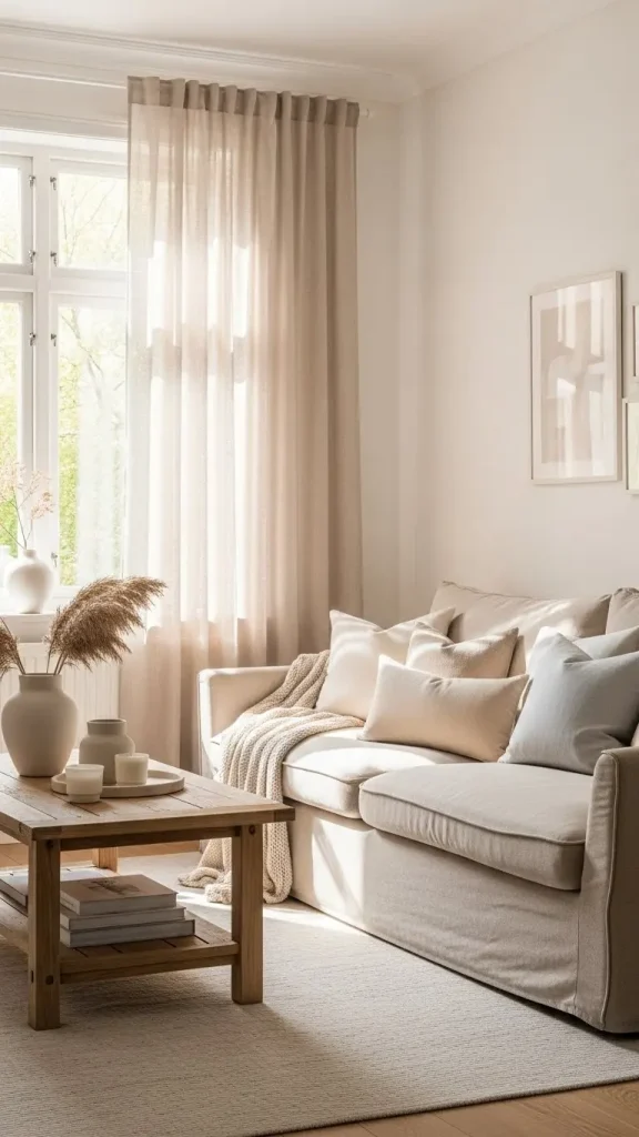 21 Neutral Aesthetic Home Decor | Serene & Stylish Ideas 13 Sheer or Linen Curtains