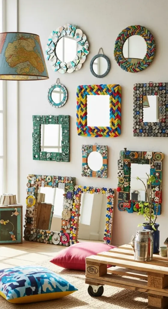 23 Quirky Home Decor Upcycling Funky Junk Interiors | Creative Ideas 14 Funky Mirror Frames from Junk