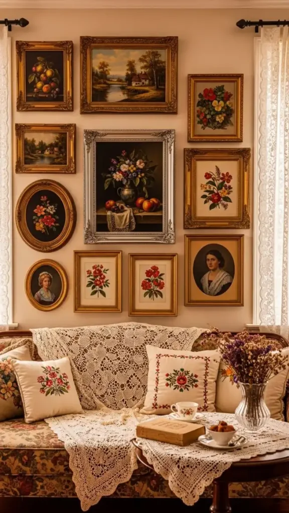 21 Grandmacore Home Interior Ideas for a Cozy, Vintage-Inspired House 14 Nostalgic Wall Art and Prints