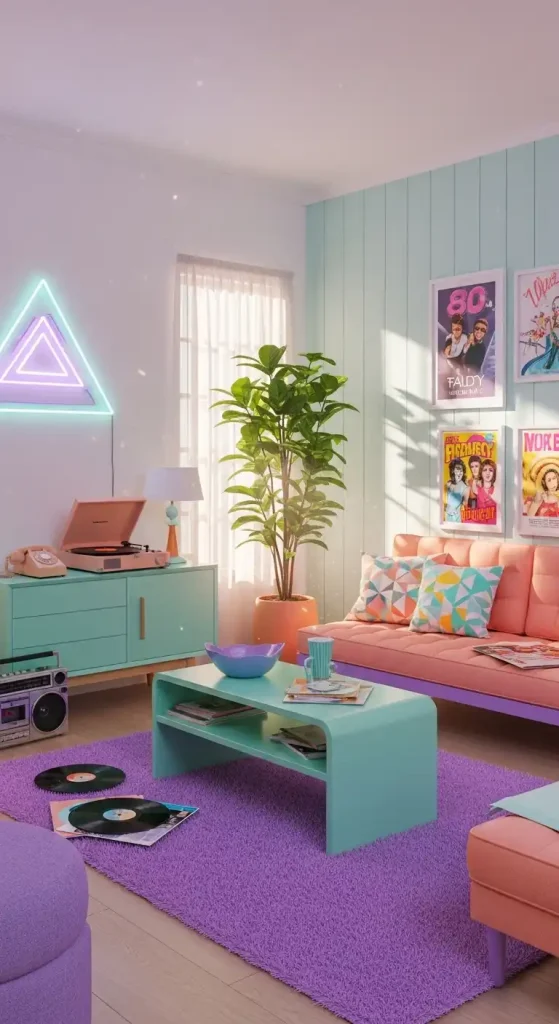20 80s Aesthetic Home Decor | Retro & Vibrant Ideas 14 Pastel Accents