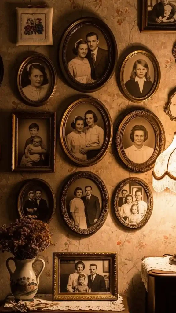 18 Charming Grandmacore Wall Decor Ideas for a Cozy Vintage Home 15 Family Photo Collage