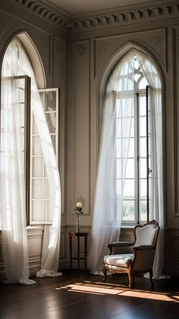 20 Light Gothic Home Decor | Elegant and Soft Gothic Ideas 17 Airy Curtains for Light Gothic Home Decor