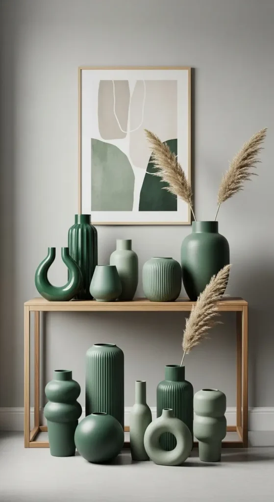 19 Green Aesthetic Home Decor | Fresh & Nature-Inspired Ideas 17 Green Decorative Vases & Planters