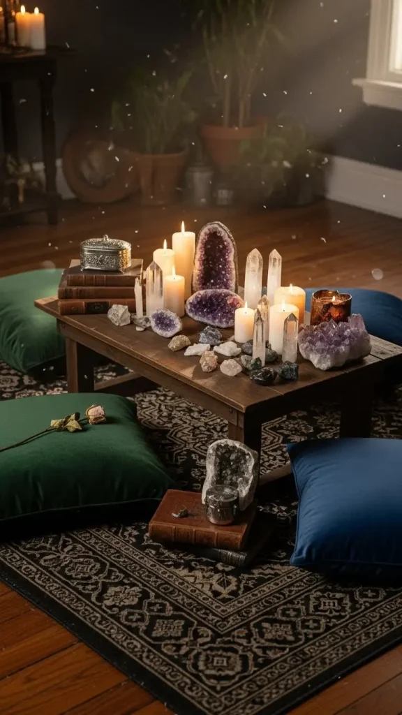 21 Practical Magic Aesthetic Home Decor | Enchanting Ideas for Mystical Spaces 17 Woven Rugs in Natural or Dark Tones