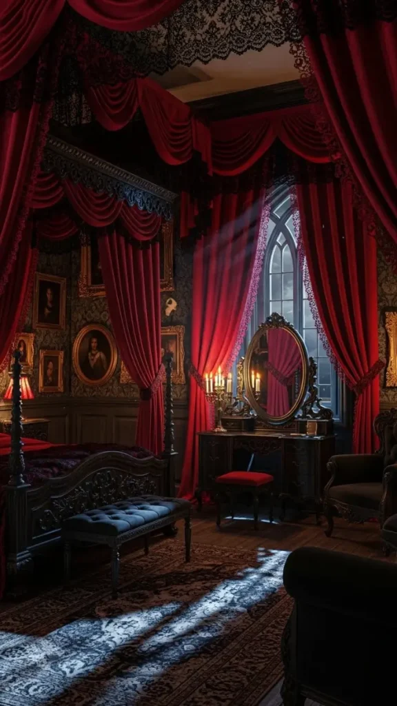 23 Dark Gothic Home Decor | Moody Elegance for Timeless Spaces 18 Gothic Curtains and Window Treatments