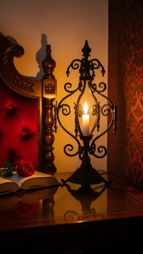 22 Romantic Gothic Home Decor| Dark, Elegant & Moody Ideas 18 Shadowy Table Lamps