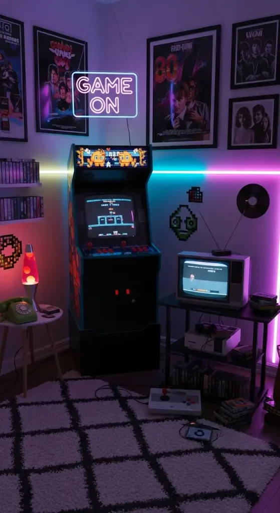 20 80s Aesthetic Home Decor | Retro & Vibrant Ideas 19 Arcade-Inspired Corners