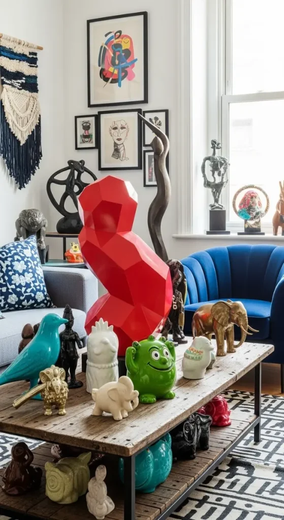 21 Quirky Home Decor Living Room Creative Ideas for a Unique & Stylish Space 19 Bold Sculptures & Figurines