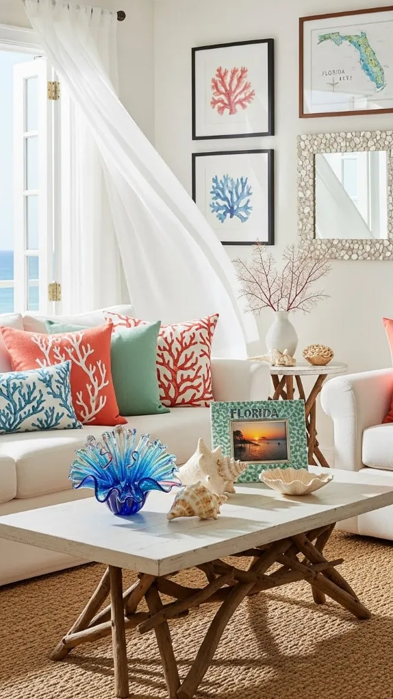 20 Florida Aesthetic Home Decor | Tropical & Coastal Ideas 19 Coral & Ocean-Inspired Accessories