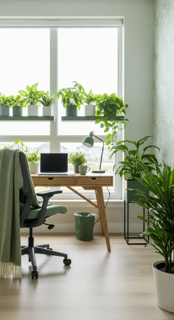 19 Green Aesthetic Home Decor | Fresh & Nature-Inspired Ideas 19 Green Office & Workspace Decor