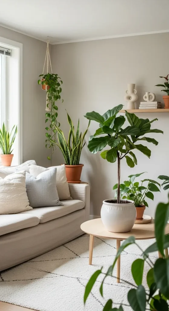 22 Beige Aesthetic Home Decor | Minimal & Cozy Ideas 19 ndoor Plants with Beige Decor