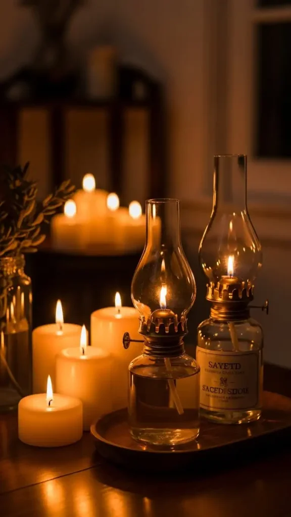 21 Grandmacore Home Interior Ideas for a Cozy, Vintage-Inspired House 19 Scented Candles and Oil Lamps
