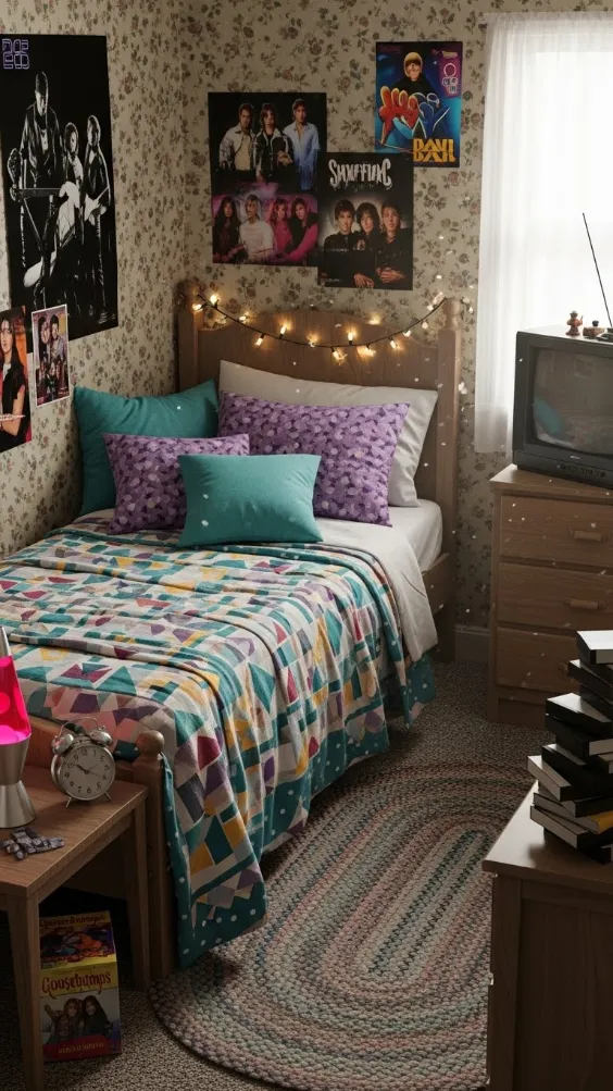 21 90s Aesthetic Home Decor | Retro & Nostalgic Ideas 20 90s Bedroom Bedding Styles