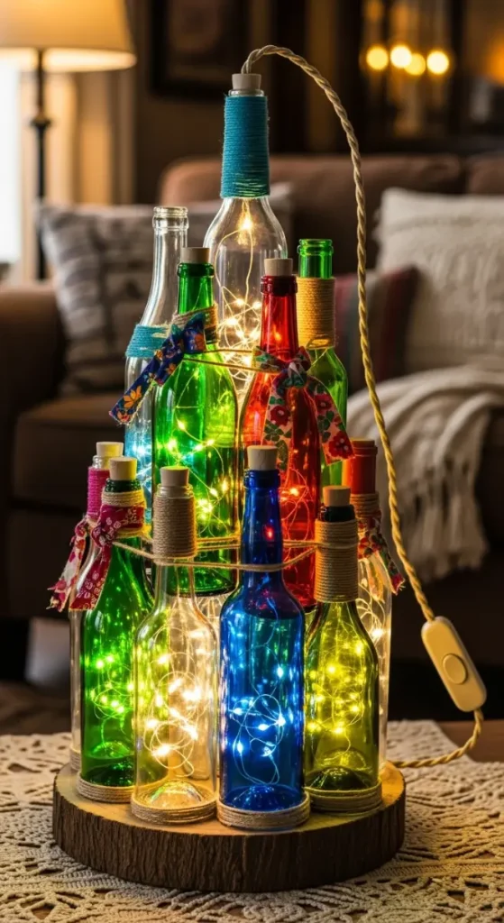 23 Quirky Home Decor Upcycling Funky Junk Interiors | Creative Ideas 20 DIY Bottle Lamp Creations