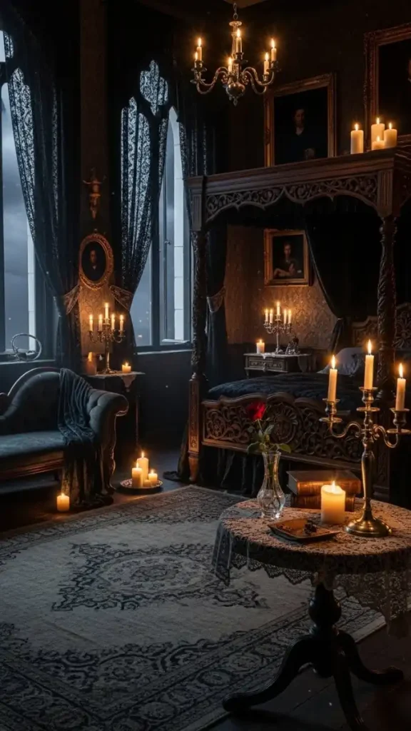 20 Traditional Gothic Home Decor | Timeless Elegance for Classic Homes 3 Black Lace Curtains