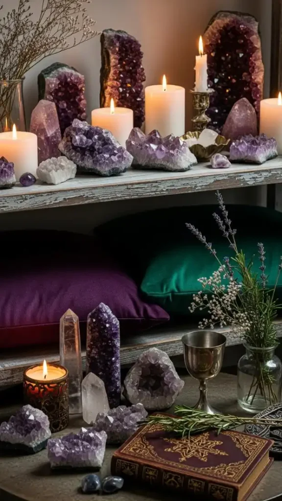 19 Witch Aesthetic Home Decor | Magical Ideas for Mystical Interiors 3 Crystal Collections