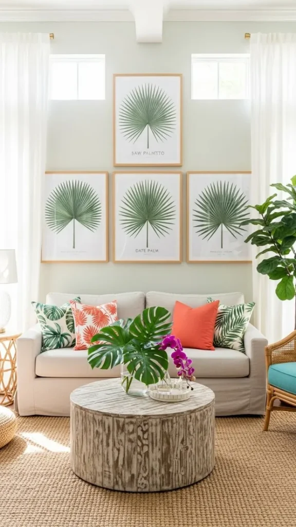 20 Florida Aesthetic Home Decor | Tropical & Coastal Ideas 3 Palm Leaf & Botanical Prints
