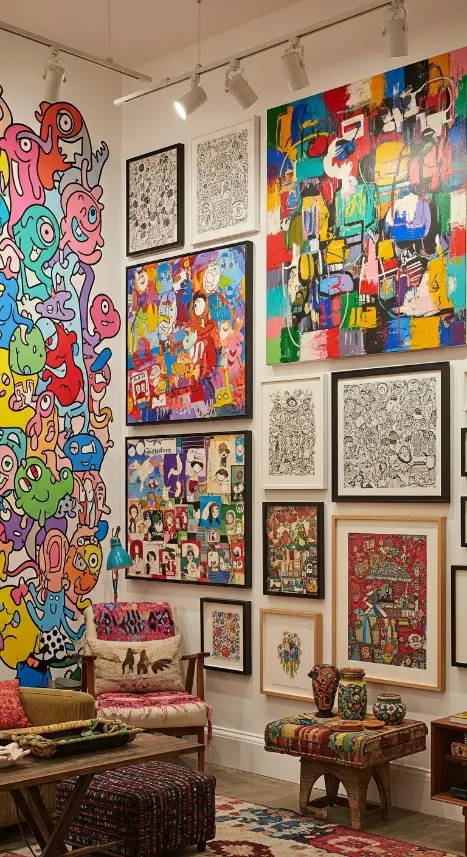 24 Eclectic Quirky Home Decor | Creative Ideas for a Unique Home 3 Playful Wall Art