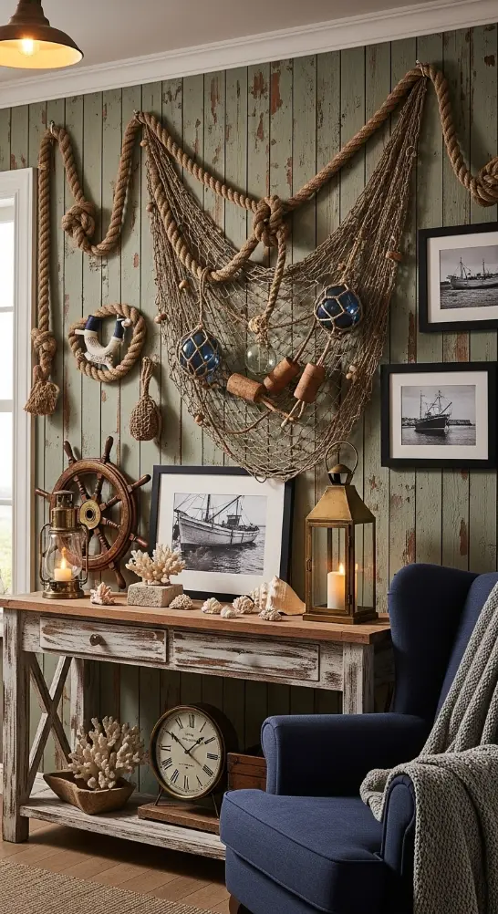 21 Fisherman Aesthetic Home Decor | Nautical & Coastal Ideas 3 Rope & Net Decor Accents