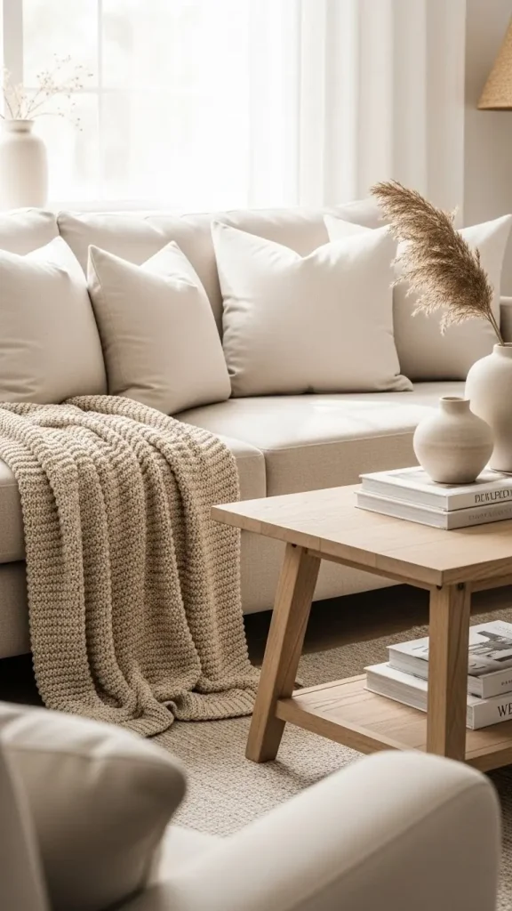 21 Neutral Aesthetic Home Decor | Serene & Stylish Ideas 3 Textured Throw Blankets