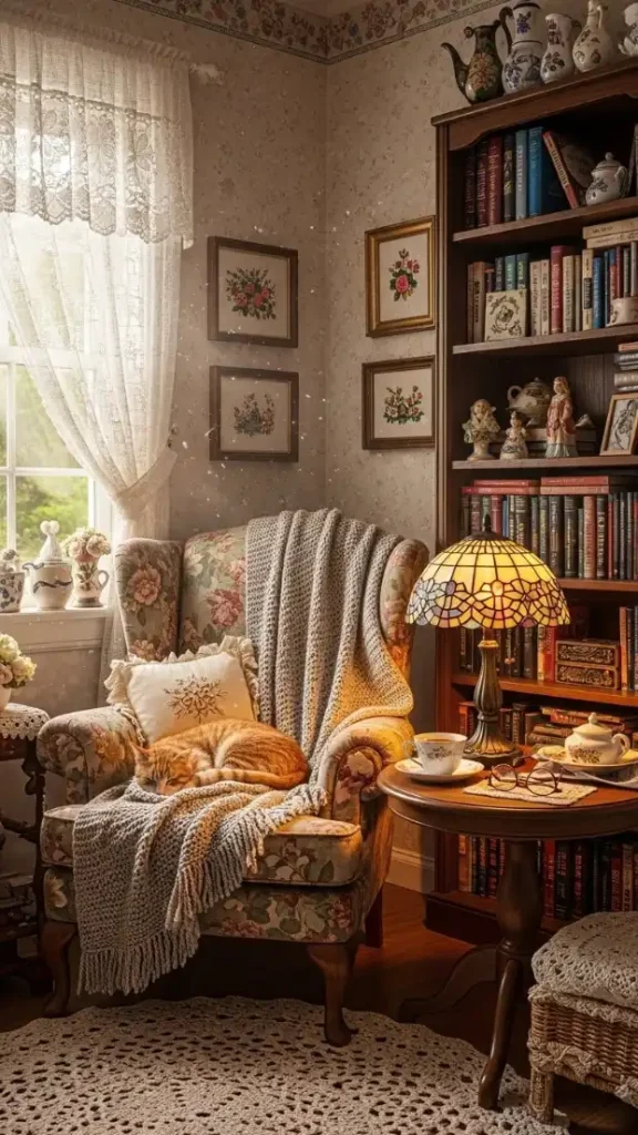 21 Grandmacore Home Interior Ideas for a Cozy, Vintage-Inspired House 21 Cozy Reading Corners