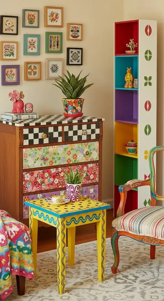 20 DIY Quirky Home Decor | Creative Ideas to Transform Your Space 21 Painted Accent Furniture Pieces