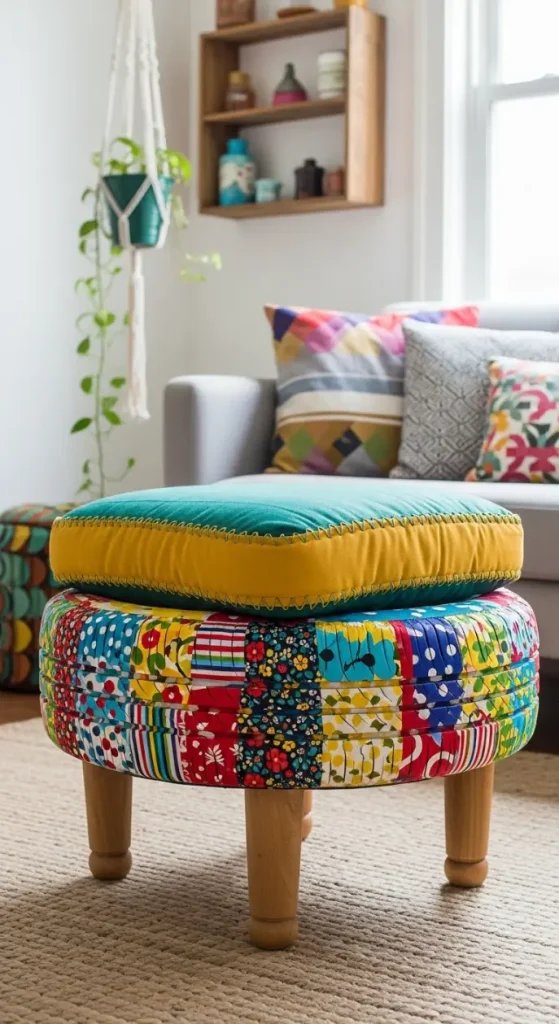 23 Quirky Home Decor Upcycling Funky Junk Interiors | Creative Ideas 21 Recycled Tire Ottomans