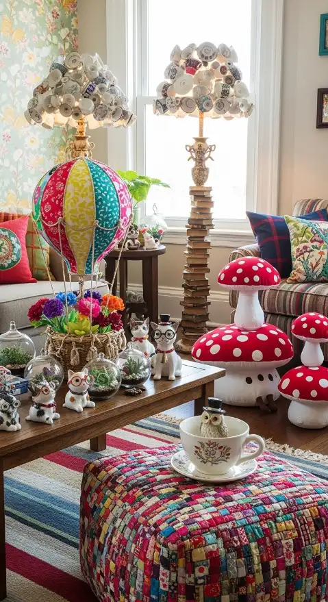 21 Quirky Home Decor Inspiration Interior Design | Bold & Creative 22 Whimsical Table & Floor Decor