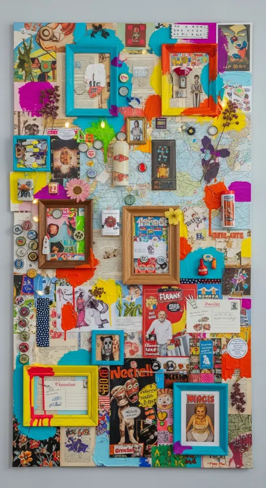 23 Quirky Home Decor Upcycling Funky Junk Interiors | Creative Ideas 24 Mixed Media Wall Collages