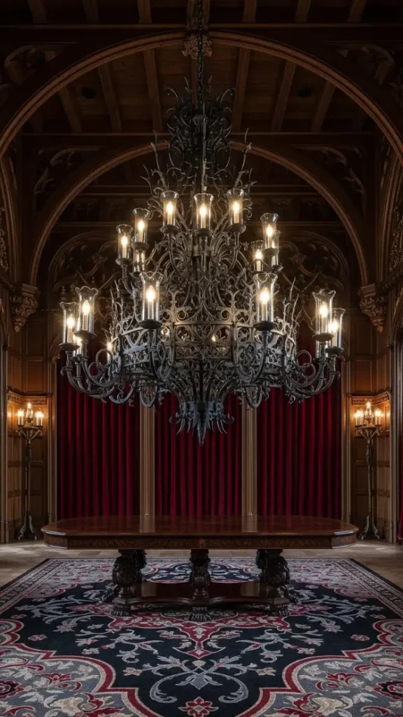 23 Dark Gothic Home Decor | Moody Elegance for Timeless Spaces 4 Gothic Chandeliers and Pendant Lighting